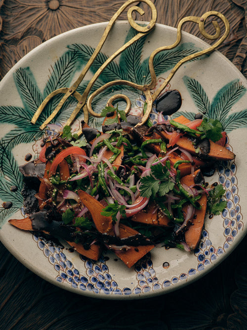 Sweet Potatoes & Mole with Cured Nopal Salad