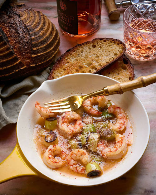 Garlic Shrimp with Leeks