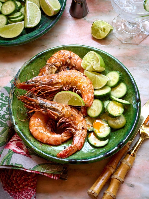 Sticky Spicy Basil Shrimp