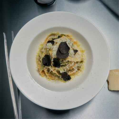 Sage Laminated Fettuccine with White Truffle Oil Sauce