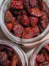 Open Jars Of Spicy Strawberry Fruit Snack 